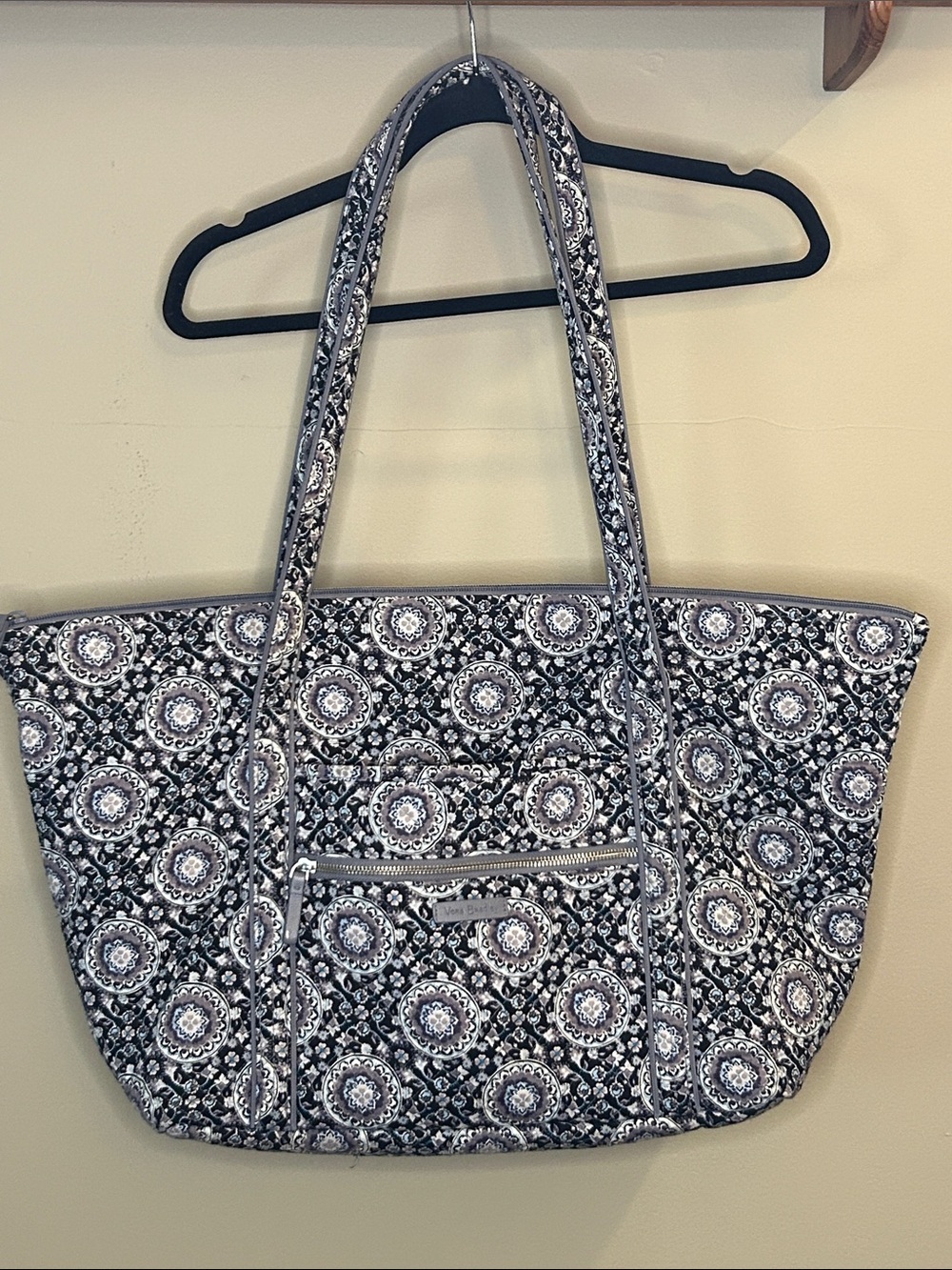 Vera Bradley Blue and Gray Medallion Quilted Tote
